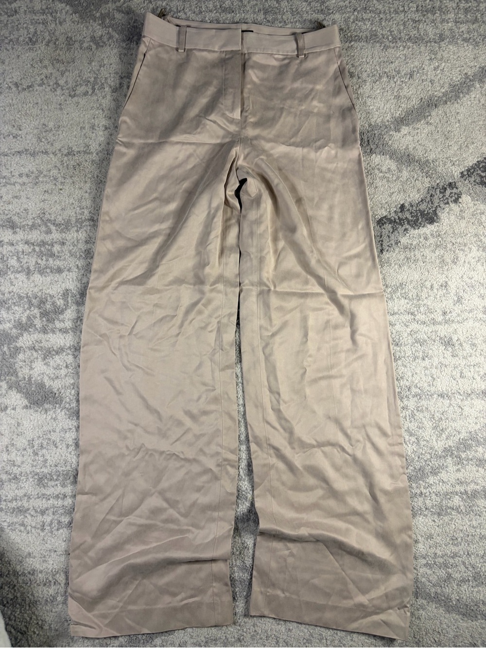 Massimo Dutti Women’s Beige Wide Leg Dress Pants Trousers Size 4 / EU 36